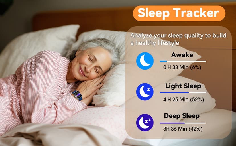 DAVIKO Pedometer Watch Senior Friendly No App/Phone Required,Waterproof Fitness Tracker Watch with Heart Rate Sleep Monitor Activity Tracker, Step Counter for Walking, Smart Watches for Women Men