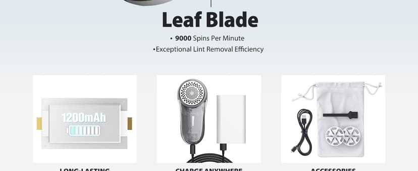 POPCHOSE Fabric Shaver, Sweater Shavers to Remove Pilling, Lint Shaver with 6-Leaf Blades, Electric Lint Remover for Clothes, Couch, Furniture, Fuzz, Lint Ball, Pillings, USB Rechargeable