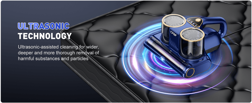 Mattress Vacuum Cleaner, Bed Vacuum Cleaner with 16Kpa Suction 253.7nm UV-C Light, Ultrasonic & High Heating, 500W Powerful Double-Cup Handheld Vacuums for Bed, Sofa, Couch, Crib, 16.4FT Corded