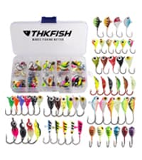 QualyQualy Ice Fishing Rod Reel Combo Complete Set Ice Fishing Gear with Backpack Seat Ice Cleats Ice Fishing Jigs Line Full Ice Fishing Kit 24" 26"