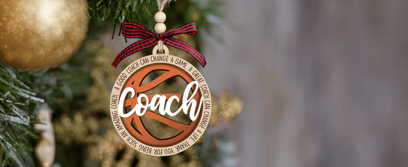 MAPDTWO Basketball Coach Ornament - Basketball Coach Gifts - Christmas Thank You Appreciation Sports Gifts for Coaches - 2 Layered Wood Ornament 2025