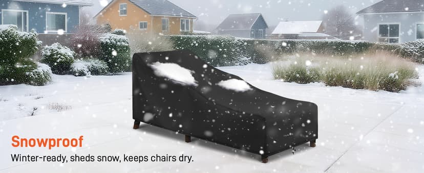 Arcedo Patio Chaise Lounge Cover Water Resistant, 2 Pack of Pool Lounge Chair Covers for Outside Stackable Cushions and Outdoor Furniture, 80" x 30" x 26" H, Black