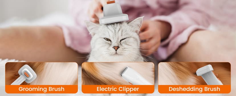 Dog Grooming Vacuum, Dog Grooming Kit with Pet Clippers, 12,000Pa Pet Hair Vacuum for Dogs, Low Noise Home Cleaning Tool in 1, PG10