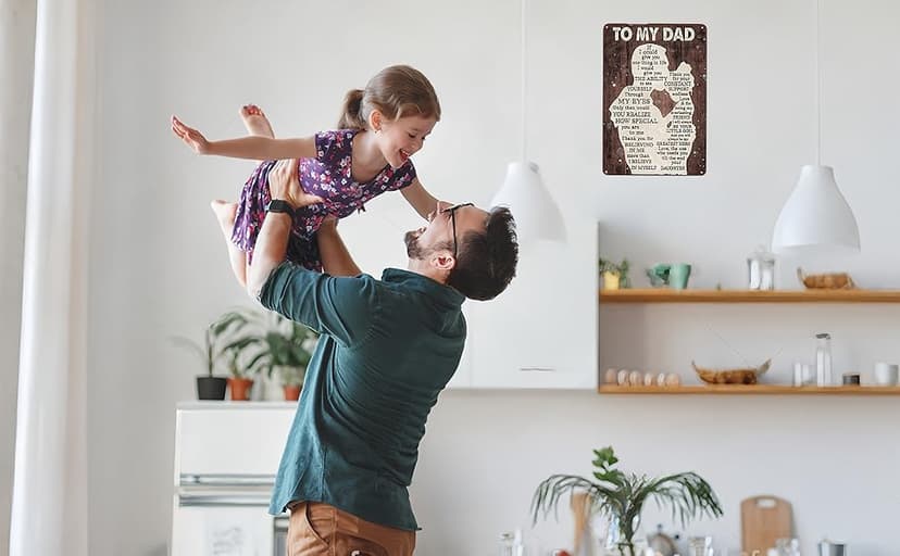 Father's Day Dad Gifts from Daughter To My Dad Always Be My Hero Funny Tin Sign Perfect for Men Room Man Cave Office Garage Workshop Home Decor 8 x 12 Inch(3333)