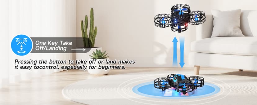 4DRC V18 Mini Drone for Kids Beginners, RC Quadcopter with 2 Control Modes, Headless Mode, Altitude Hold, Auto Hover, 3 Speeds, 3D Flips, LED Lights, 2 Batteries, Gift Toy for Boys