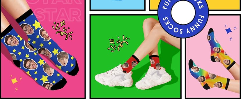 Bemaystar Custom Socks with Photo,Personalized Socks Gifts,Funny Sock Gag Gifts