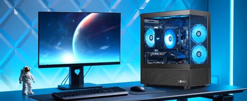 Gaming PC Desktop Computer,AMD Ryzen 5 5500 4.2 GHz,GeForce GTX 1660 Super 6GB,1TB NVMe SSD,16GB DDR4 3200MHz, Air Cooled Prebuilt,650W PSU,Windows 11 Home, Gamer PC, Black