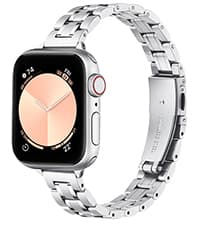 STIROLL Thin Replacement Band Compatible for Apple Watch 38mm 40mm 41mm 42mm(Series 11 10), Stainless Steel Metal Wristband Women Men for iWatch Ultra SE Series 9 8 7 6 5 4 3 2 1, Rose Gold