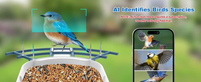 Bird Feeder with Camera,AI Identify Birds Species,Smart Bird Camera with Solar Powered,Auto Record FHD Birds Video in Backyard,Instant Notifications,Ideal Gift for Family and Bird Lovers,Navy Blue