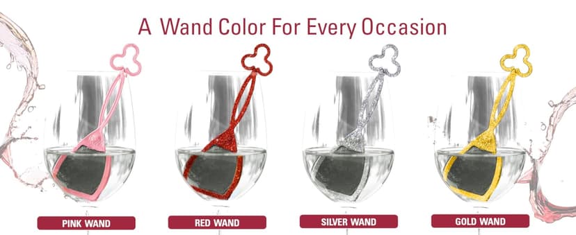 PureWine The Wand Wine Purifier - Red & White Wine Filters for Histamines & Sulfites, Sulfite Remover Sticks, Helps Allergies & Headaches, Gift Accessories for Women & Men - 8 Wands, Silver