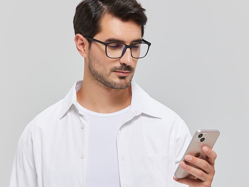 ANRRI Blue Light Blocking Glasses, Anti Eyestrain Lens Lightweight Frame Eyeglasses, Black, Men/Women