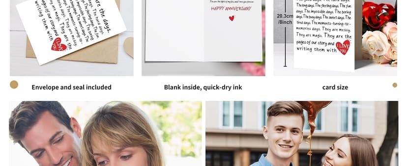 Anniversary Card & Gifts for Men, Women, Husband, Wife, Couple, Him, Her, Boyfriend or Girlfriend, Happy Wedding Anniversary Card & Gifts for Wife or Husband