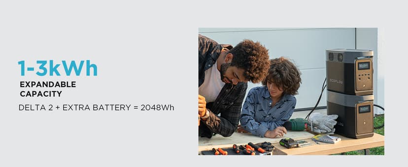 EF ECOFLOW Solar Generator DELTA2 with 220W Solar Panel, LFP(LiFePO4) Battery, Fast Charging, Portable Power Station for Home Backup Power, Camping & RVs