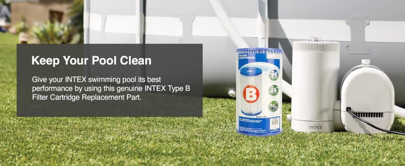 Intex 29005E Swimming Pool Type B Replacement Easy Clean Dacron Material Filter Pump Cartridge (6 Pack)