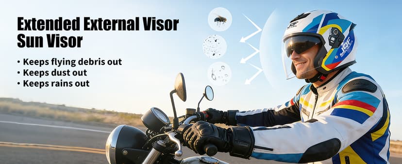 Motorcycle Helmets Open Face for Streey Moped Scooter, Dual Visor 3/4 Moped Helmets for Adults Motorbike Half Helmet 601 DOT Approved Men and Women