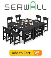 SERWALL HDPE Folding Adirondack Chair with Dual Cup Holder - Composite Adirondack Chair Set of 4- Black