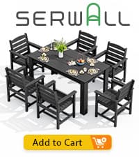 SERWALL Outdoor Rocking Chair Set of 2, HDPE Rocking Chairs for Adult, Black