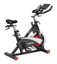 JOROTO Exercise Bike, Magnetic Stationary Bikes for Home with 40LBS Flywheel, App Supported Indoor Bike with 350LBS Weight Capacity, Low Noise,Digital Monitor,Bottle and Tablet Holder