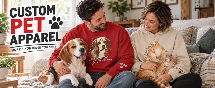 Personalized Pet Photo Design, For Pet Lovers, Everyday & Holiday Wear, Soft Cotton Blend, Meaningful Gift Custom Sweatshirt, Dog Mom & Cat Mom Sweatshirt, Pet Photo Gift B0CN32WK1K