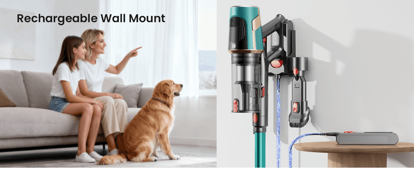 Cordless Vacuum Cleaner, Upgraded 580W 48KPA 65Mins Vacuum Cleaners for Home, Cordless Stick Vacuum Cleaner with Self-Standing and LED Screen, Anti-Tangle Wireless Vacuum for Pet Hair/Carpets/Floors