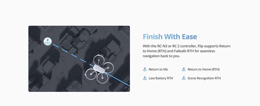 DJI Flip (RC-N3), Drone With 4K UHD Camera for Adults, Under 249 g, 3-Axis Gimbal Stabilization, 44000ft/13km Video Transmission, Palm Takeoff, Auto Return, 31-Min Flight Time, Intelligent Flight