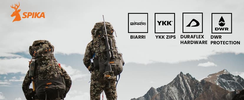 SPIKA Hunting Backpacks for Men, Meat Hauler Frame Pack with Rifle Holder, 40L/80L Extendable + Capacity for Bow Rifle Gun