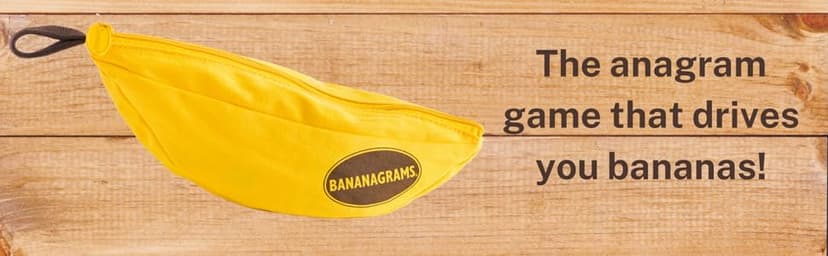 Bananagrams Classic Word Game – Fast-Paced Spelling & Anagram, Family & Travel Game , 144 Letter Tiles in Portable Banana Pouch, 1–8 Players, Educational Wordplay Fun for Ages 7+