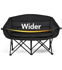 Oversized Camping Chairs for Adults - Heavy Duty Padded Outdoor Folding Lawn XL Camp Chair with Cup Holder Cooler Pockets for Outside Sports Beach Fishing Garden Portable Supports 500lbs, Black
