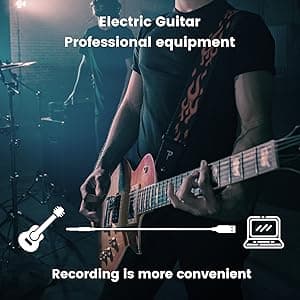 MOSWAG 3.3FT USB to 6.35 Audio Cable, USB to 1/4“ Guitar Cable with Recording Function for Guitar, Bass, Amplifier, Speakers (NOT for Xbox/RockSmith)