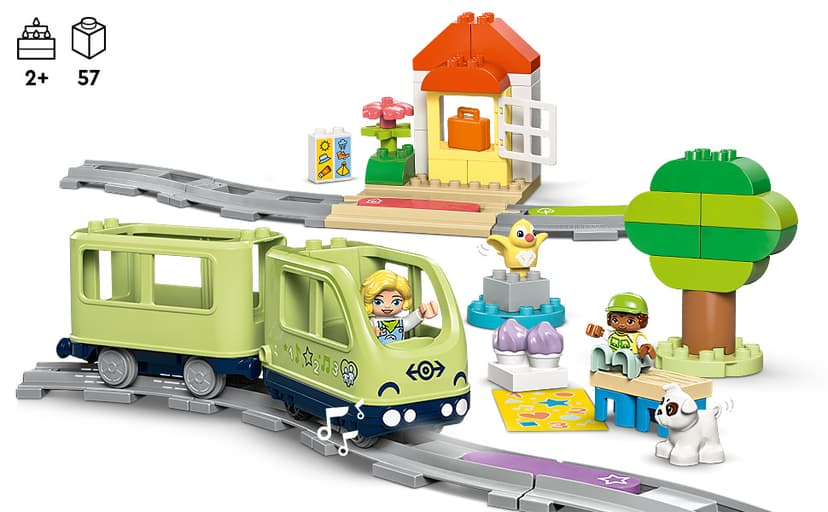 Building Toys for Toddlers, Ages 2+, Train Set, Develops Fine Motor Skills, W/ Larger Bricks & Figures, 57 Pieces, Gift Idea LEGO DUPLO Interactive Adventure Train 10427 B0CV2BX49N