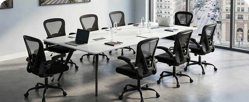 Office Chair, Ergonomic Office Chair with Back Support, Comfy Home Office Desk Chairs with Lumbar Support & Flip-up Armrests, 330LBS Mesh Computer Executive Task Chair for Home Office, Black