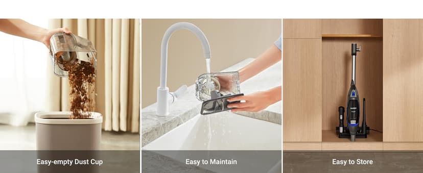 Eureka Corded Stick Vacuum Cleaner for Home Pet Hair, Lightweight Vacuum Cleaner with Powerful Suction for Carpet Tile and Hard Floor, Blue, NES520BL 2-in-1 Flash Handheld Vac