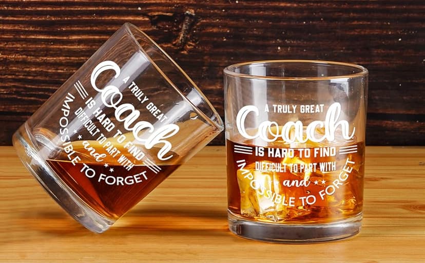 Futtumy Great Coach Whiskey Glass, Coach Gifts for Men, Basketball Coach Gifts, Baseball Soccer Softball Volleyball Gift for Graduation Competition Christmas Birthday