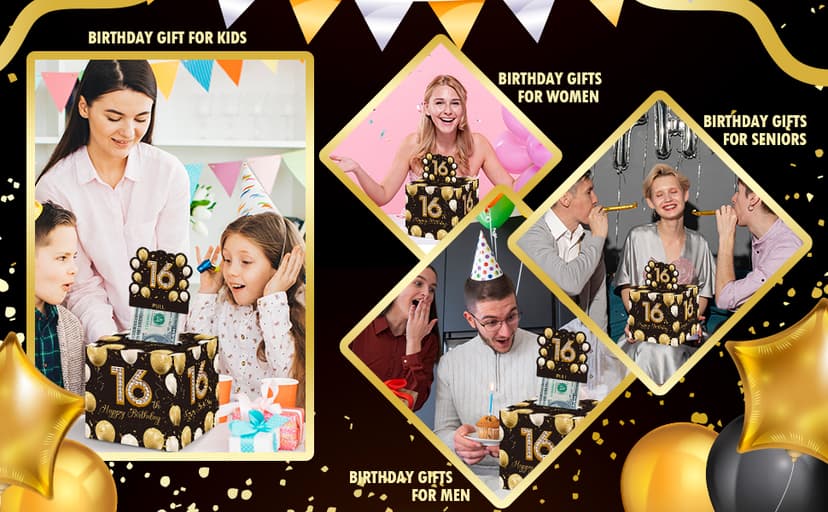 Creative Cash Present with Pulling Design, Includes 35PCS Clear Money Bags for Cash Gifts (Unisex Boys Girls) Azbuk 13th Birthday Money Pull-Out Surprise Box Gift for Teens B0CND59NQR