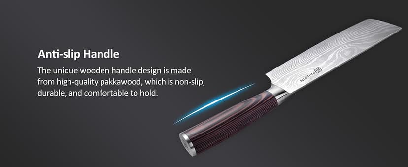 PAUDIN Nakiri Knife - 7" Razor Sharp Meat Cleaver and Vegetable Kitchen Knife, High Carbon Stainless Steel, Multipurpose Asian Chef Knife for Home and Kitchen with Ergonomic Handle