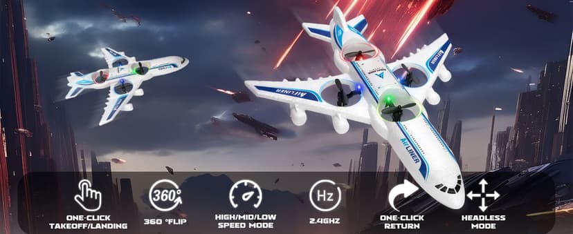 Rc Drone Remote Control Airplane -2.4GHz Foam V17 Jet Fighter Stunt,360° Drop-Resistant Stunt Spin Remote & Light RC Airplane with 2 Batteries for Kids Boys Girls (White)