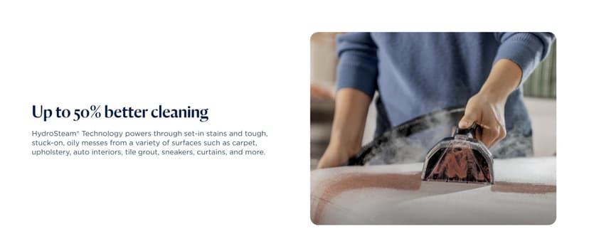 BISSELL Little Green HydroSteam Multi-Purpose Portable Carpet and Upholstery Cleaner, Car and Auto Detailer, 3618