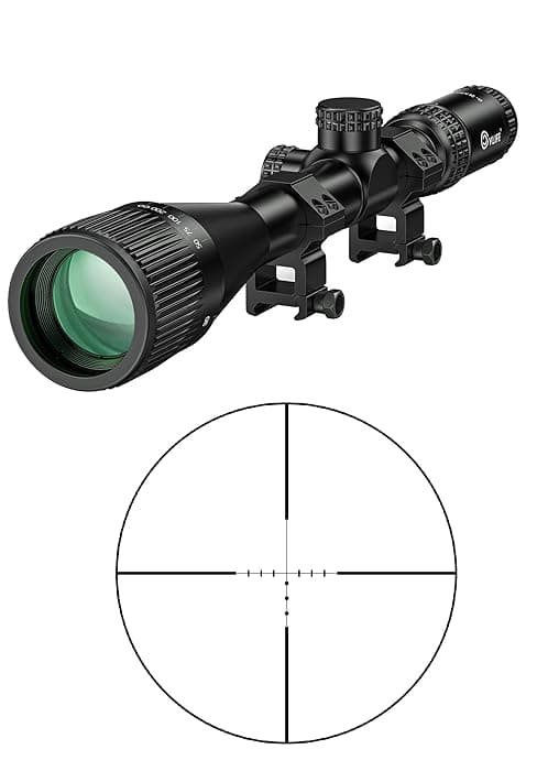 CVLIFE Rifle Scope 6-24x50 AO Red and Green Illuminated Long Range Scope for Hunting with Scope Rings