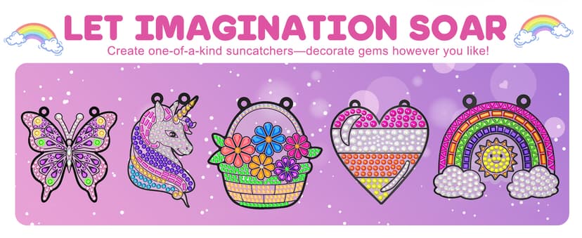 Birthday Gifts Kit for Girls Boys Ages 4 5 6 7 8 9 10 Years Old DIY Creative Kids' Mosaic Kits Diamond Art Crafts Toys ZIZZ Diamond Window Art Suncatcher Kits for Kid 5PCS Gem Painting Crafts B0FM3YQY2W