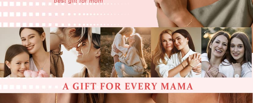 Moodear Mothers Day Gifts Mama Pendant Necklaces for Women - Dainty Small 18K Gold Plated Mom Necklace Non Tarnish Gift for Mom,New Mom Trendy