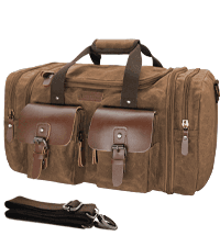 Wildroad Waxed Canvas Duffle Bag - 50L Waterproof Weekender Overnight Travel Bag
