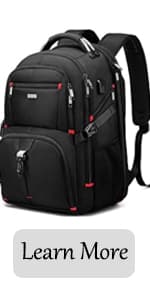 DUSLANG 17 Inch Laptop Backpack for Travel Water Resistant College Backpack for Men/Women Laptop Bag with USB Charging Port,Black