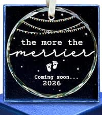 Gifts for Expecting Parents - Expecting Parents to Be Unique Gifts - Baby Pregnancy Announcement Gift Ideas for Husband, Family - Baby Ornament 2026 - Baby Pregnancy Announcement - Glass Ornament