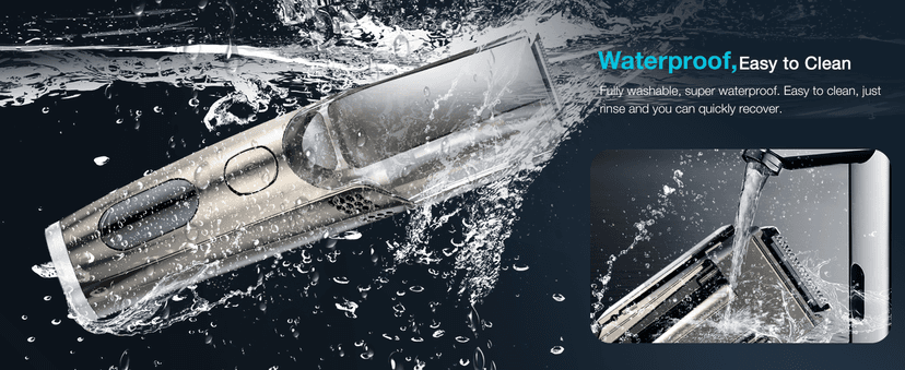 Vacuum Beard Trimmer for Men, New Version Adjustable Precision Trimming Length with 2 Comb, Electric Cordless Vacuum Trimmer for Beard, Waterproof and Rinses Easy, Blades for Skin fit