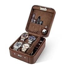 KAMIER High End Watch Box for Men, 12 Slot Wooden Watch Case With Drawer, Watch Display Box with Glass Lid, 2-Layer Watch Holder for Jewelry and Watch Storage for Men Women , Ideal for Gift (With Gift Box)