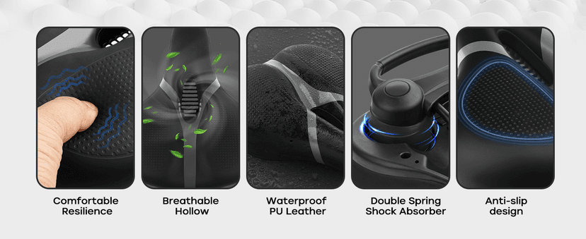 Bicycle Seat Replacement, Bike Seat for Men and Women, Comfort Wide Bike Saddle Memory Foam Padded Soft Bike Seat Cushion Compatible with Peloton, Mountain, City Bikes, Indoor Exercise Bikes