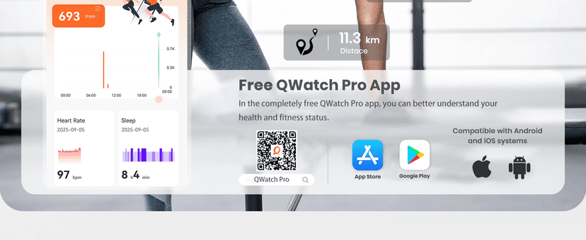 Smart Bracelet, Health Fitness & Activity Tracker with All-Day Continuous Heart Rate/Blood Pressure Monitor, Sleep Tracker, 170+ Sport Modes, 60 Day Battery & Free App, IP68 Smart Band for Android IOS