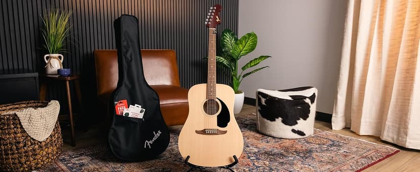 Fender California Debut Redondo Series Acoustic Guitar, Beginner Guitar, 2-Year Warranty, Black