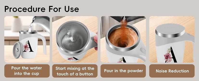 Initial Magnetic Stirring Coffee Mug Stainless Insulated Travel Cup Women Xmas Birthday Ideas Gift New Step Bonus Mom Daughter Son Law Unique Who Have Good Special Busy Useful Adult Custom Present,S