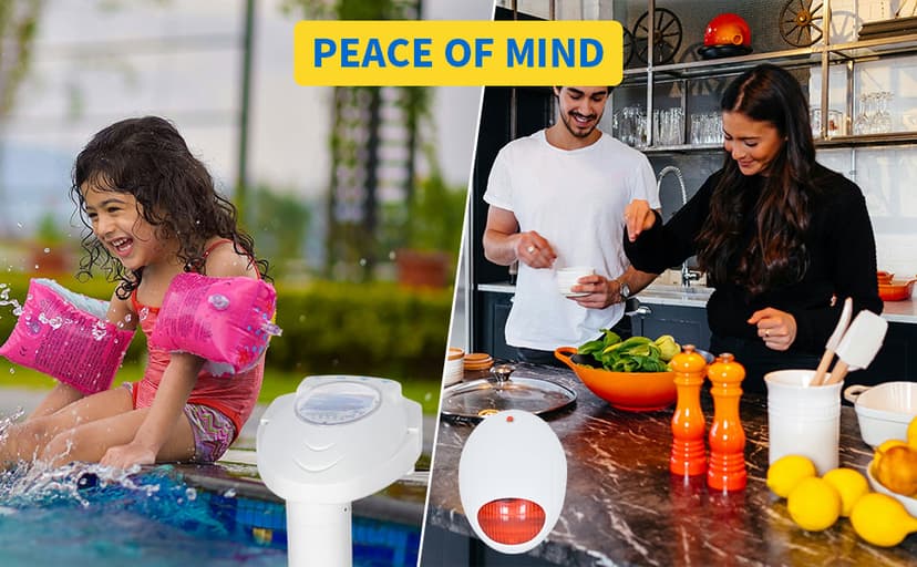 Pool Alarm with Remote Receiver, Pool Underwater Drown Monitor System, Battery Powered Poolside Alarms for Inground&Above Ground Pools, Kids Child Pets Swimming Pool Safety Guard fits up to 16x32sq.ft